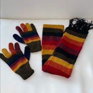 Peruvian Handmade Scarf and Glove Set